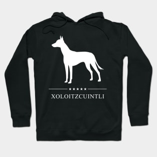 Xoloitzcuintli Dog White Silhouette Hoodie